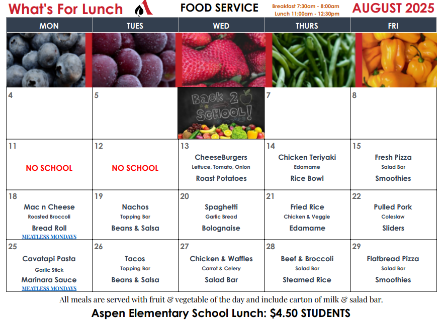 AES Lunch Menu